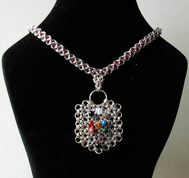 tree of life kabbalah chainmaille necklace